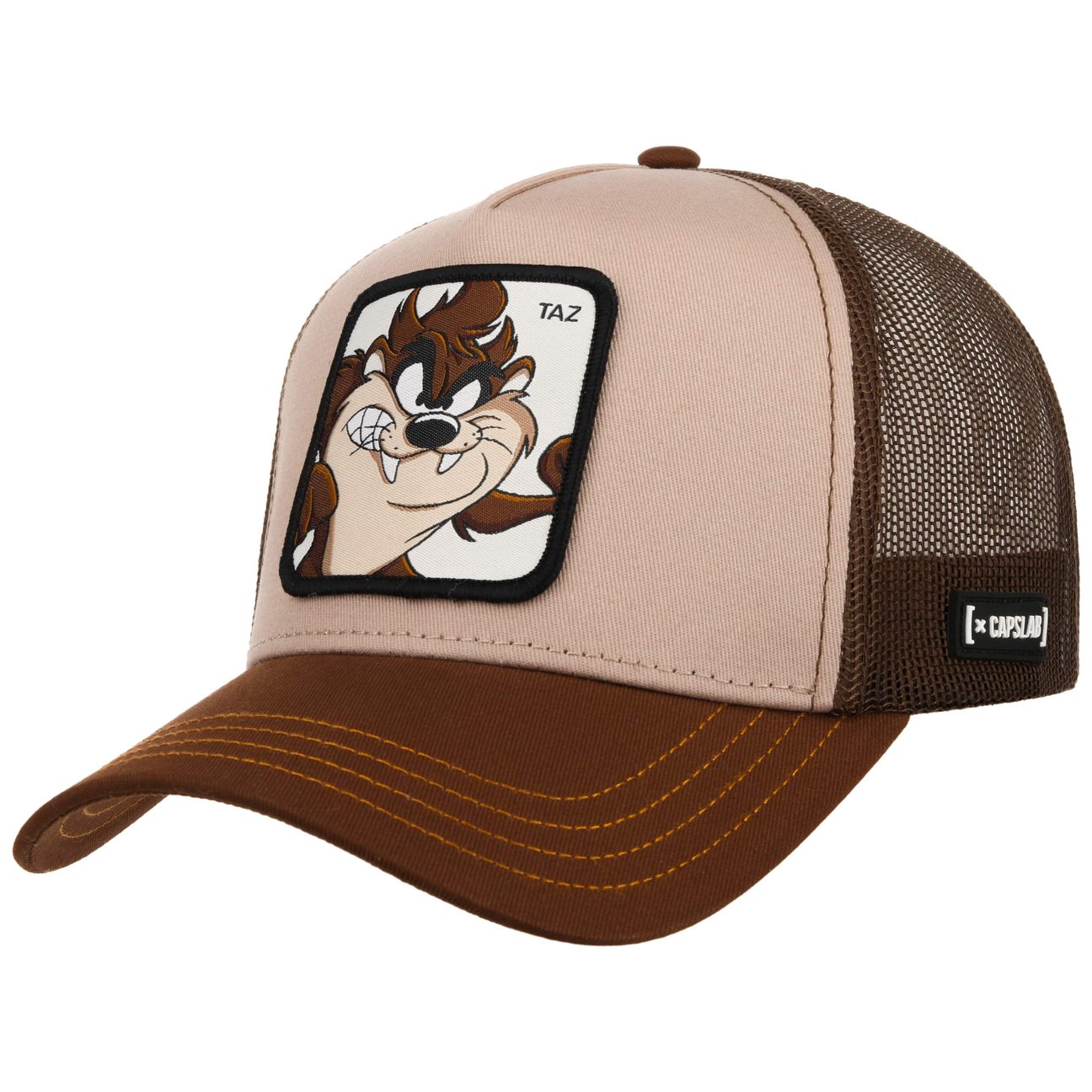Capslab Unisex Ljusbrun Looney Taz 2 Trucker Keps By