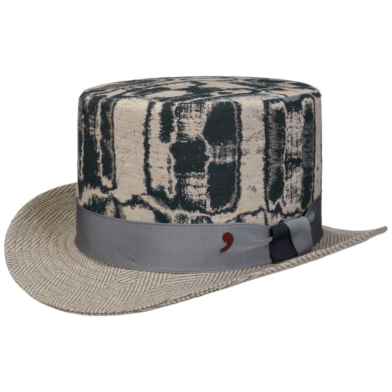 Alfonso D´Este Herr Beige-Blå Teolano Hög Hatt By Alfonso DEste