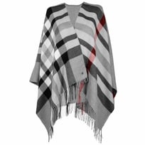 Checked Pattern Poncho by Fraas - 1069,00 kr