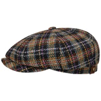 Hatteras Check Harris Tweed Flat Cap by Stetson - 1539,00 kr