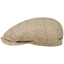 Linen Mix Stripe Driver Flat Cap by Stetson - 1319,00 kr