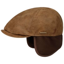 Pigskin Flat Cap med �ronlappar by Stetson - 1469,00 kr